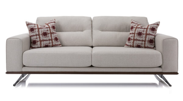 Modern sofa with wood base - Image 2