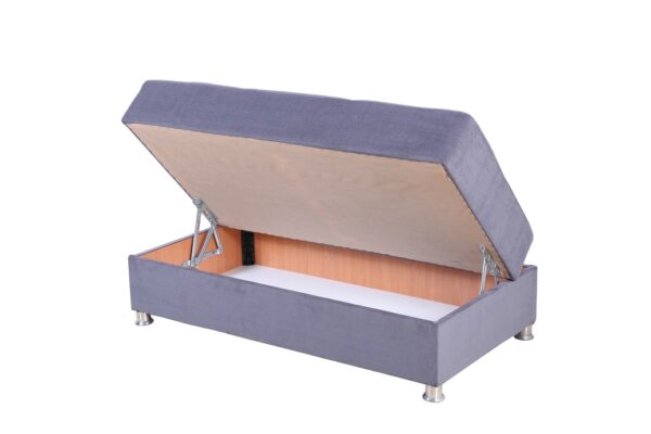 Sectional Sofa Bed-Reversible with Ottoman (Grey Fabric) - Image 4