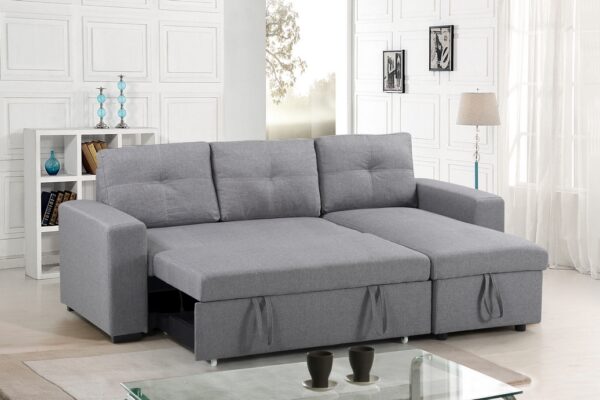 Sofa Bed (Grey Fabric) - Image 2